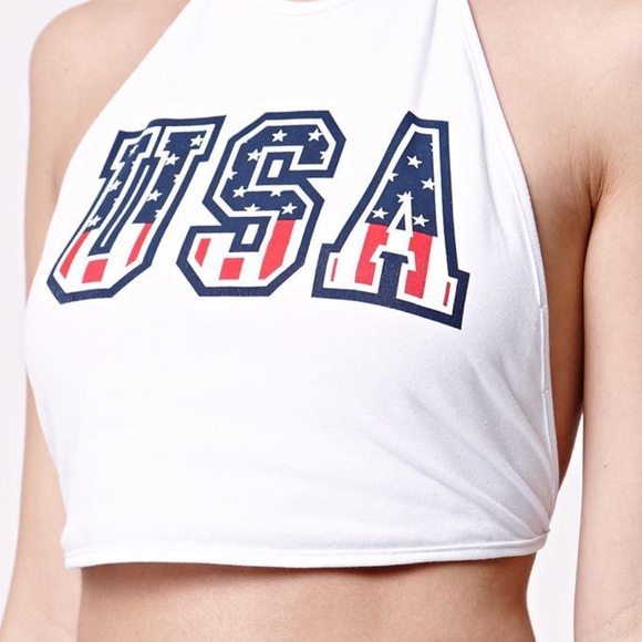 LA Hearts USA Halter Crop Top - Picture 3 of 5